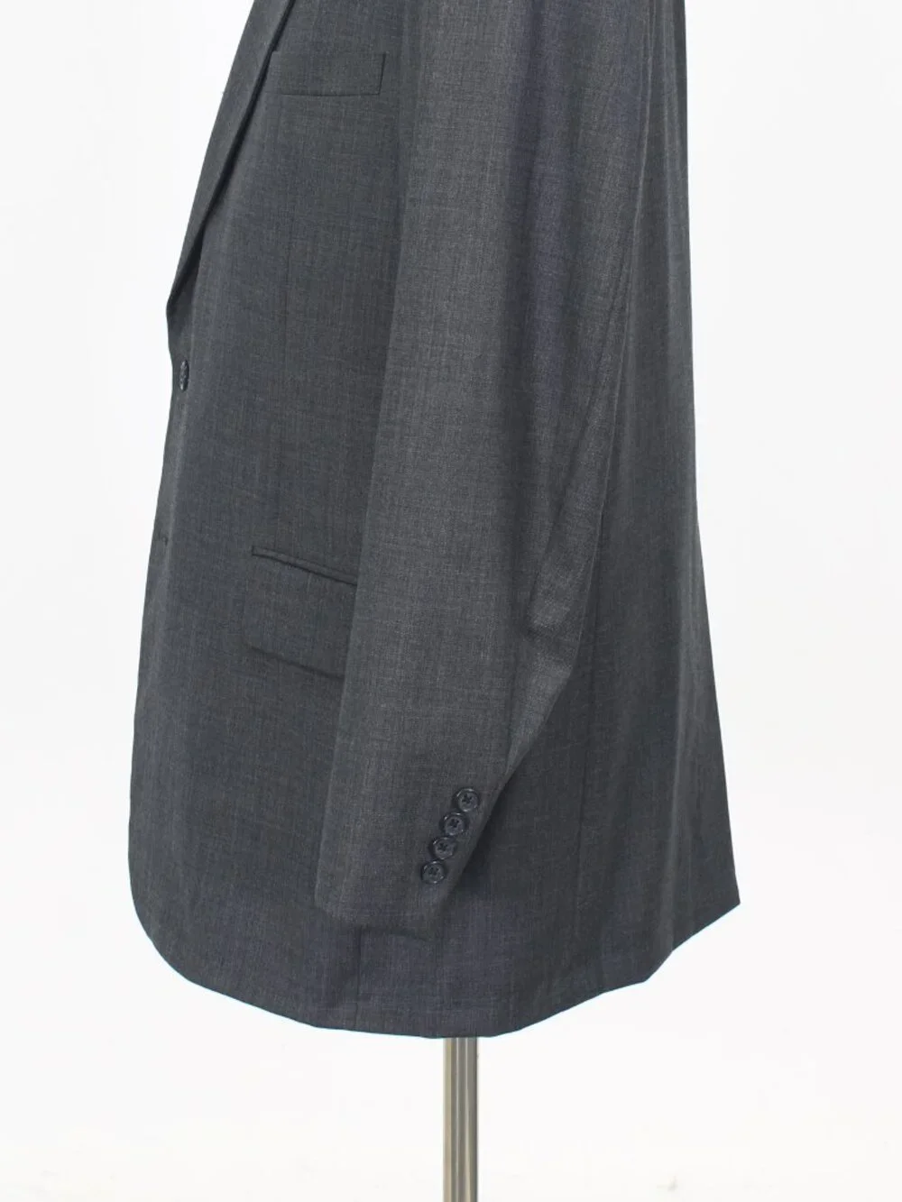 Tom James 46L 40x29 Gray Full Suit 2-Button Solid R926